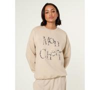 Blue Vanilla Slogan Mon Cheri Snake Sweatshirt - L-XL - Stone