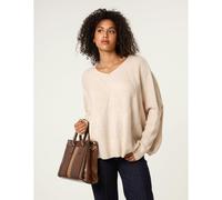 Blue Vanilla Women's Stone Slouchy V Neck Jumper Blue Vanilla Stone One Size