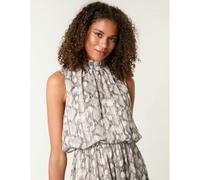 Blue Vanilla Snake Print Diamante Dress - S - Grey