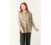 Blue Vanilla Snake Print Long Sleeve Shirt - S - Gold