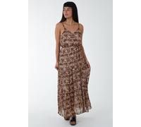Blue Vanilla Soft Animal Print Wrap Dress In Brown Brown 8