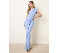 Blue Vanilla Soft Touch Off Shoulder Detailing Ruched Maxi Dress - UK 20 - Blue