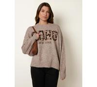 Blue Vanilla Women's Beige Soho New York Knitted Jumper | Size: Medium/Large Blue Vanilla Beige M/L