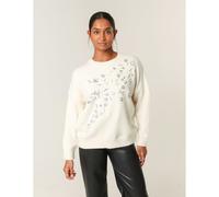 Blue Vanilla Women's Ivory Sparkling Sequins Jumper | Size: Medium/Large Blue Vanilla Ivory M/L