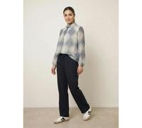 Blue Vanilla Women's Blue Spot Print Puffball Cowl Neck Blouse | Size: Medium/Large Blue Vanilla Blue M/L