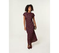Blue Vanilla Spot Ruched Side Dress - XL - Dark Red