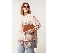 Blue Vanilla Women's Stone Curve Geometric Print Shirt Blue Vanilla Stone One Size