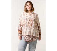 Blue Vanilla Stone Curve Geometric Print Shirt Stone One Size