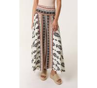 Blue Vanilla Stone Flared Trousers With Geometric Print Multi S/M