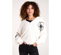 Blue Vanilla Women's Stone Flower Embroidery Cardigan | Size: S/M Blue Vanilla Stone S/M