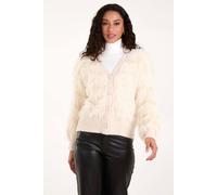 Blue Vanilla Stone Fluffy Pearl Button Cardigan Stone M/L