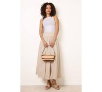 Blue Vanilla Godet Hem Jersey Waist Skirt - Stone - S-M