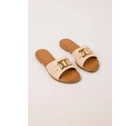Blue Vanilla Stone Gold Detail Woven Sandals Stone 5
