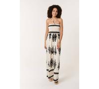 Blue Vanilla Stone Halter Neck Shirred Waist Jumpsuit Stone M/L