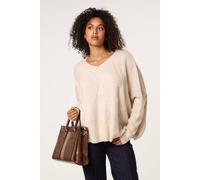 Blue Vanilla Women's Stone Slouchy V Neck Jumper Blue Vanilla Stone One Size