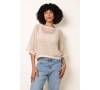 Blue Vanilla Stone Round Neck Net Top Stone S/M