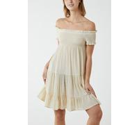 Blue Vanilla Stone Shirred Neck Line Floaty Dress Stone