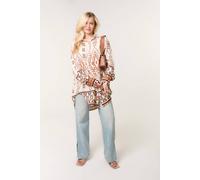 Blue Vanilla Stone Shirt With Geometric Print Stone One Size