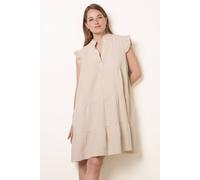 Blue Vanilla Cheesecloth Frill Sleeve Tunic - S-M - Stone