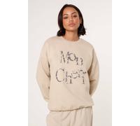 Blue Vanilla Stone Slogan Mon Cheri Snake Sweatshirt Stone S/M