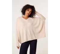 Blue Vanilla Women's Stone Slouchy V Neck Jumper Blue Vanilla Stone One Size