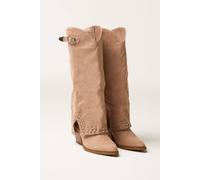 Blue Vanilla Stone Stud Tall Cape Cowboy Boots Stone