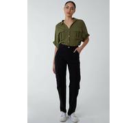 Blue Vanilla Straight Leg Pocket Detail Cargo Jeans In Black Black