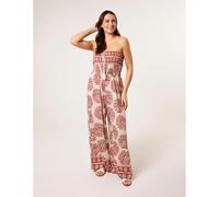 Blue Vanilla Women's Coral Strapless Elasticated Printed Jumpsuit | Size: S/M Blue Vanilla Coral S/M