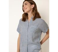 Blue Vanilla Stripe Button Front Shirt - L - Navy
