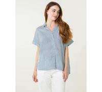 Blue Vanilla Women's Navy Stripe Button Front Shirt | Size: Medium Blue Vanilla Navy M