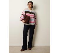 Blue Vanilla Women's Multi Striped Knit Cardigan Blue Vanilla Multicolor One Size