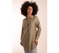 Blue Vanilla Women's Striped Shirt in Light Khaki | Size: Medium Blue Vanilla Light Khaki M