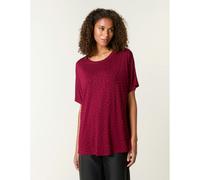 Blue Vanilla Stud Detail Round Neck T-shirt - L-XL - Dark Red