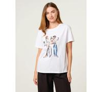 Blue Vanilla Stylish Graphic Illustration T-Shirt - M-L - Ivory