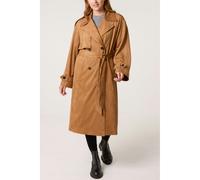 Blue Vanilla Women's Light Tan Suedette Trench Coat | Size: Small Blue Vanilla Light Tan S