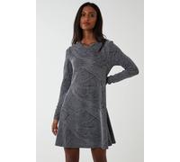Blue Vanilla Swing Metallic Mini Dress In Silver Silver S