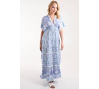 Blue Vanilla Tassel Detail V Neck Dress Blue
