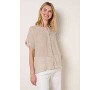 Blue Vanilla Stripe Button Front Shirt - L - Taupe
