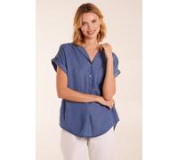 Blue Vanilla Women's Tencel Button Down Pocket Top in Blue | Size: Small Blue Vanilla Blue S