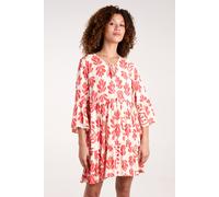 Blue Vanilla Tie Front Smock Dress In Red Red M