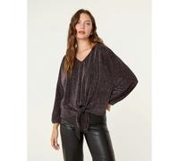 Blue Vanilla Tie Front Top - UK 14-16 - Bronze