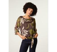 Blue Vanilla Women's Brown Tie Knit Metallic Chiffon Top | Size: S/M Blue Vanilla Brown S/M