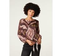 Blue Vanilla Tie Knot Metallic Chiffon Blouse - M-L - Brown