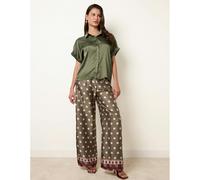Blue Vanilla Tie Shirt Polka Dot Trouser Set - One Size - Khaki