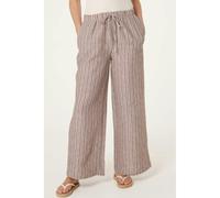 Blue Vanilla Tie Waist Stripe Wide Leg Trousers - L - Brown