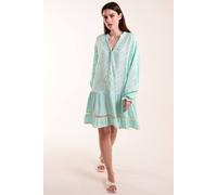 Blue Vanilla Tiered Button Down Mini Dress With Tier Blue M