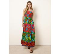 Blue Vanilla Tropical Beaded Detailed Tiered Maxi Dress - M - Multicoloured