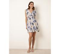 Blue Vanilla Women's Navy Tropical Dress With Leaf Print in White | Size: XL Blue Vanilla White XL