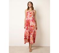 Blue Vanilla Tropical Print Adjustable Strap Maxi Dress - S - Pink