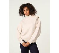 Blue Vanilla Turtle Neck Shoulder Brooch Detailed Jumper - S-M - Stone